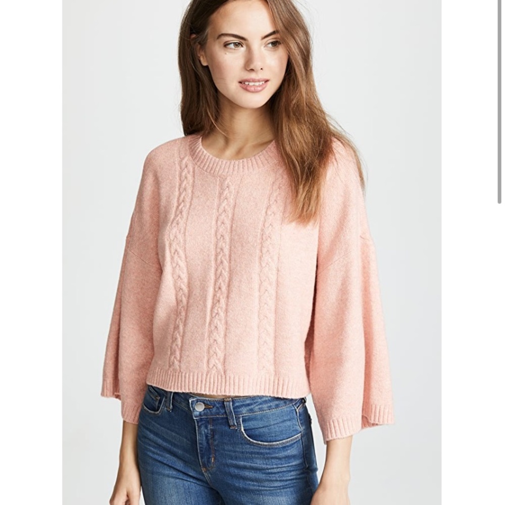 Jack by bbdakota pink cable knit cropped sweater size S